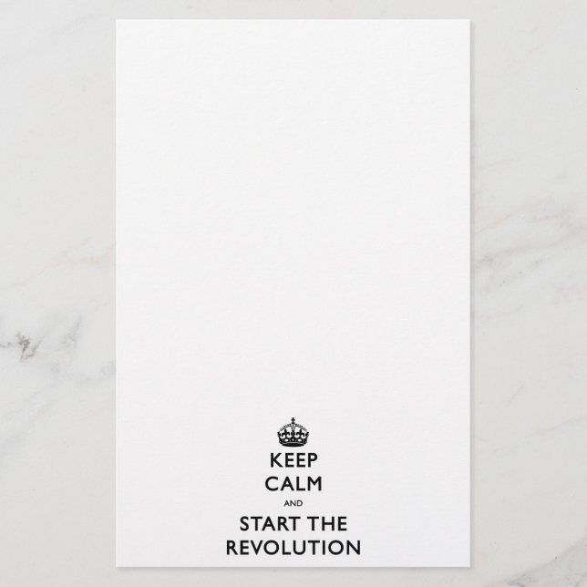 Keep Calm And Start The Revolution Stationery (Front)