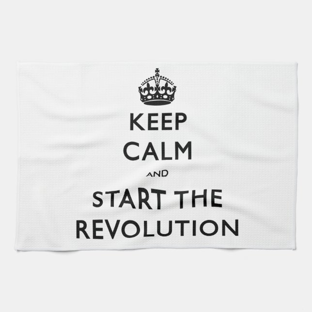 Keep Calm And Start The Revolution Tea Towel (Horizontal)