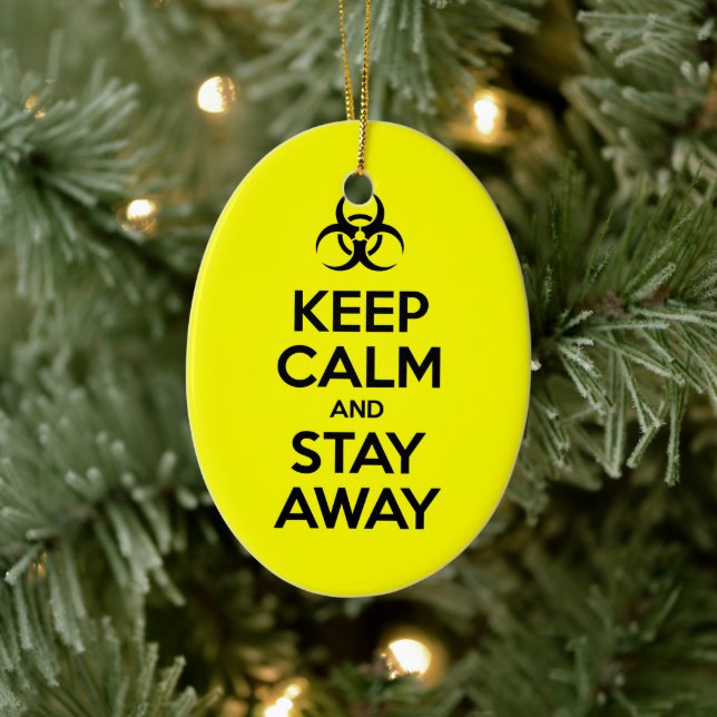 KEEP CALM AND STAY AWAY CERAMIC TREE DECORATION (Tree)