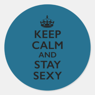 Keep calm and stay classic round sticker
