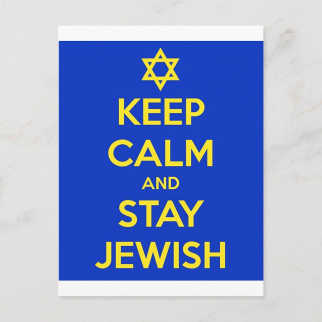 Keep Calm and Stay Jewish Postcard (Front)