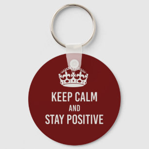 Keep Calm and Stay Positive - Vintage UK Wartime Key Ring