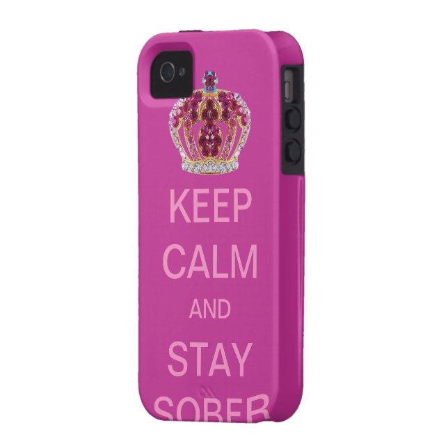Keep Calm and Stay Sober Case-Mate iPhone Case (Back Left)