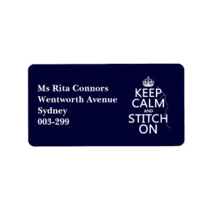 Keep Calm and Stitch On (all colours) Label