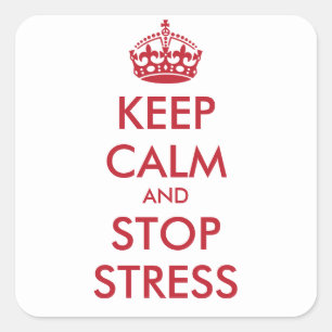 Keep Calm and STOP STRESS - personalised text Square Sticker