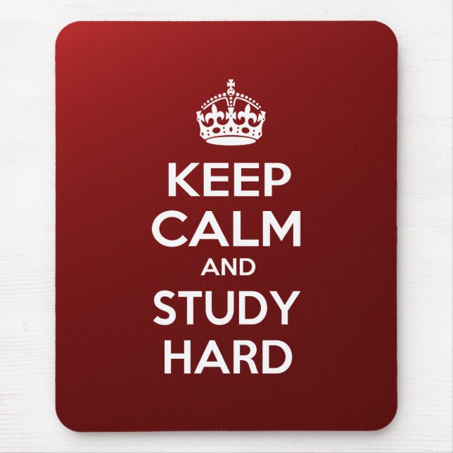 Keep Calm and Study Hard Mouse Mat (Front)