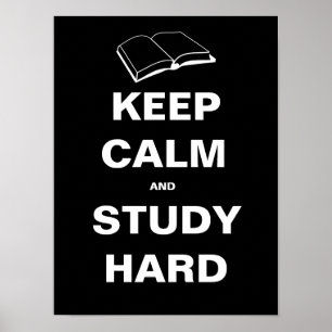 Keep Calm And Study Hard Poster
