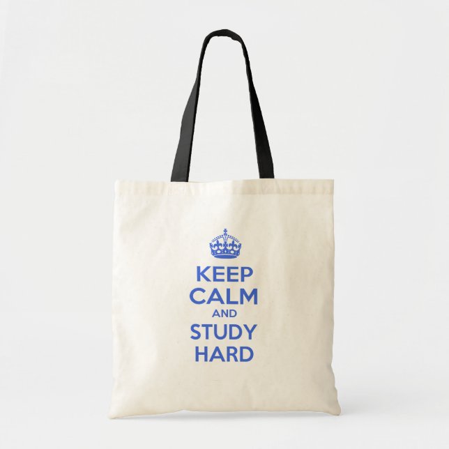 Keep Calm and Study Hard Tote Bag (Front)
