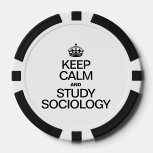 KEEP CALM AND STUDY SOCIOLOGY POKER CHIPS