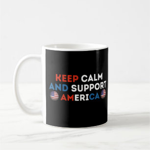 Keep Calm And Support America Soccer Coffee Mug