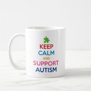 Keep Calm And Support Autism Coffee Mug