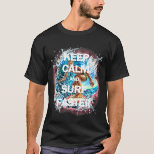 Keep Calm And Surf Faster Shark Attack T-Shirt