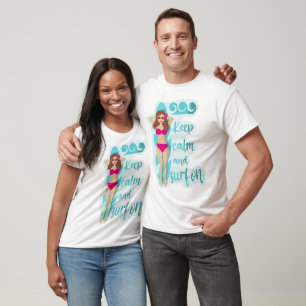 Keep calm and surf on brunette girl T-Shirt