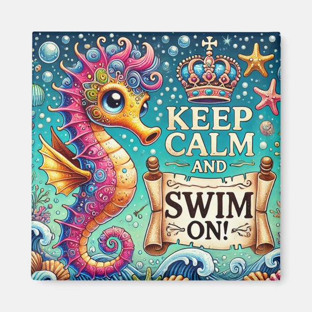 Keep Calm and Swim On! Magnet (Front)