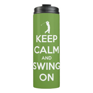 Keep Calm and Swing On Green Personalised Thermal Tumbler