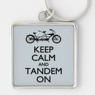 Keep Calm and Tandem On Key Ring