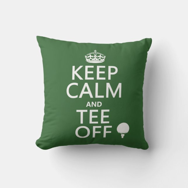 Keep Calm and Tee Off - Golf presents, all Cushion (Front)