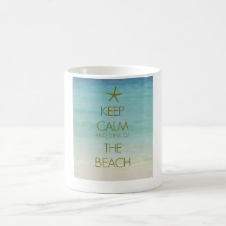 KEEP CALM AND THINK OF THE BEACH PHOTO MUG