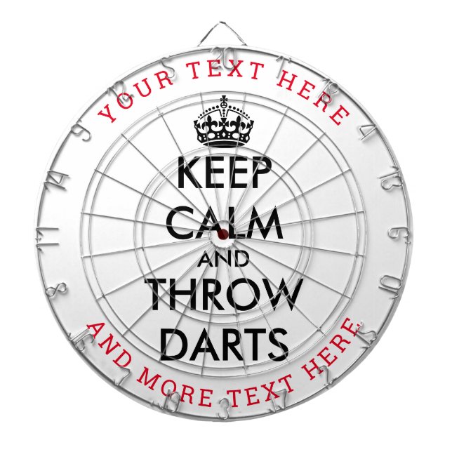 Keep calm and throw darts funny custom dart board (Front)