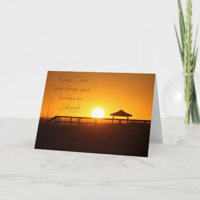 Keep Calm and Throw your Burden on Jehovah Card (Front)