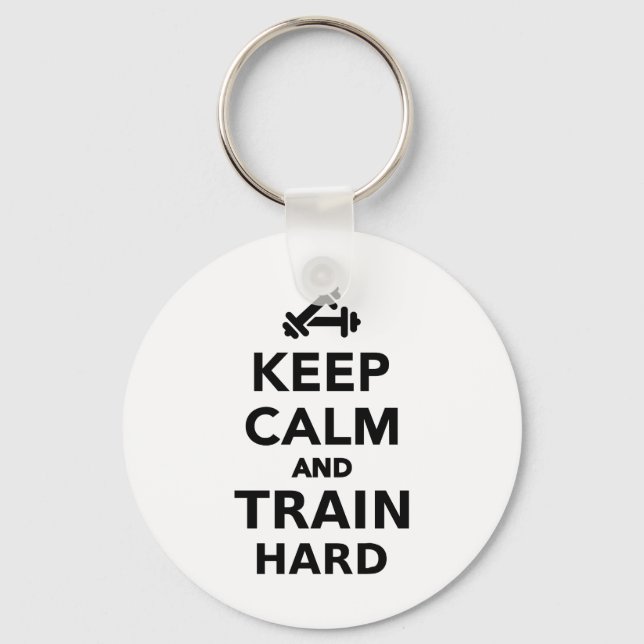 Keep calm and train hard key ring (Front)
