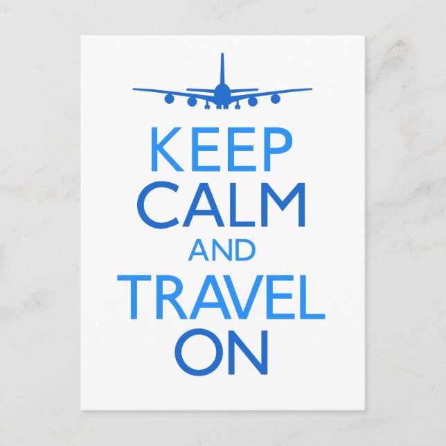 Keep Calm and Travel On Postcard (Front)