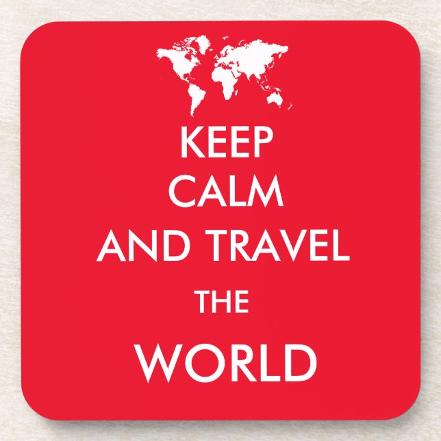 Keep calm and travel the world coaster (Front)