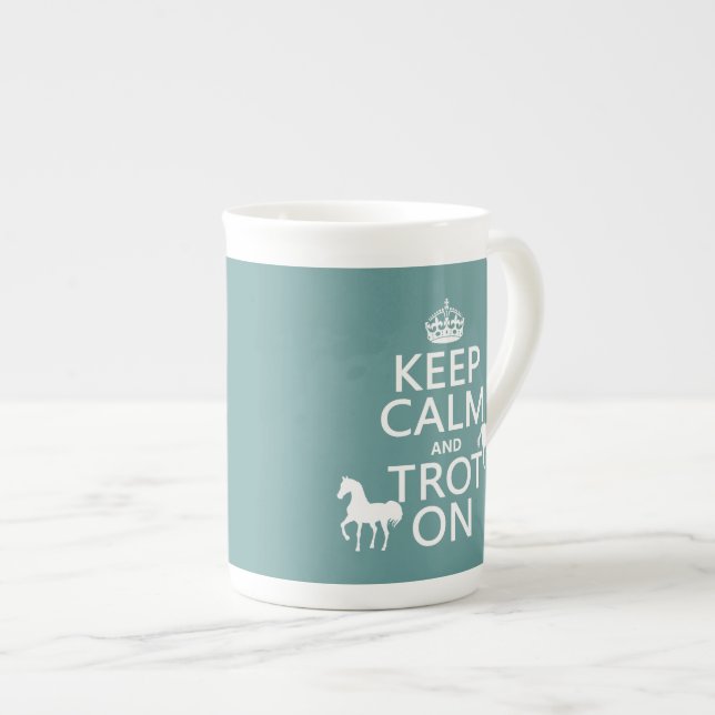 Keep Calm and Trot On - Horses - All Colours Bone China Mug (Front Right)