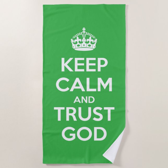 Keep Calm and Trust God Beach Towel (Front)