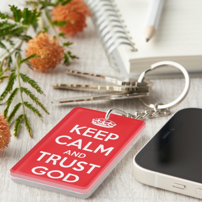 Keep Calm and Trust God Key Ring (Front Right)