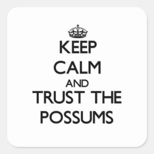Keep calm and Trust the Possums Square Sticker