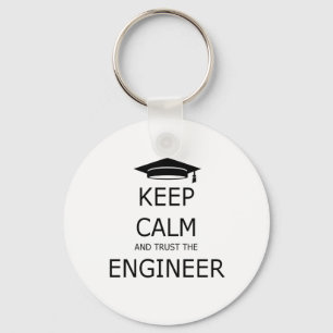 Keep calm and trust to engineer key ring