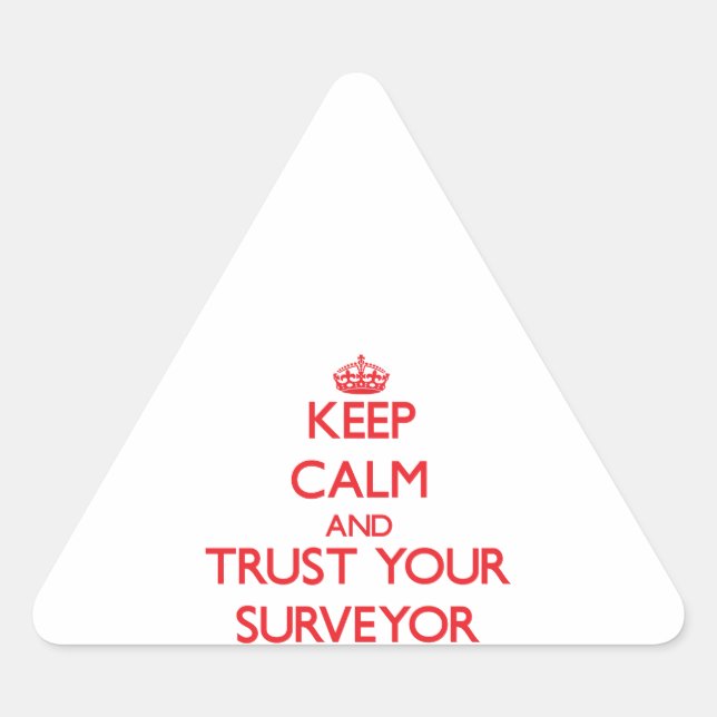 Keep Calm and trust your Surveyor Triangle Sticker (Front)