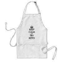 Keep calm and try keto diet funny BBQ apron