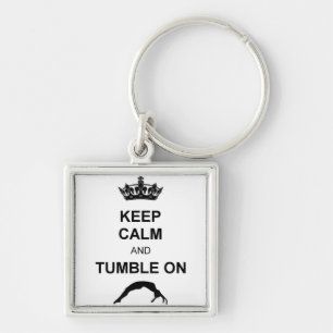 Keep calm and tumble gymnast key ring