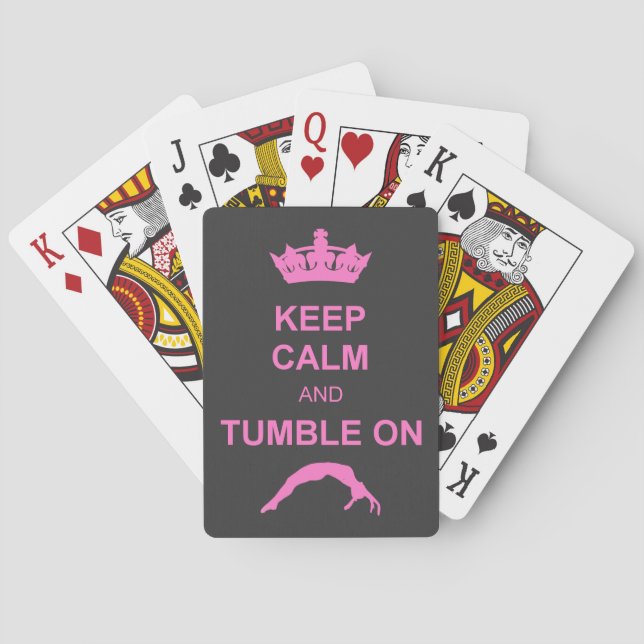 Keep calm and tumble gymnast playing cards (Back)