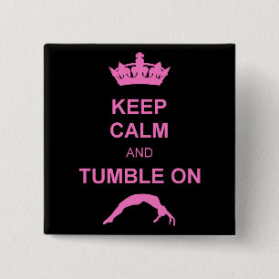 Keep calm and tumble gymnastics button
