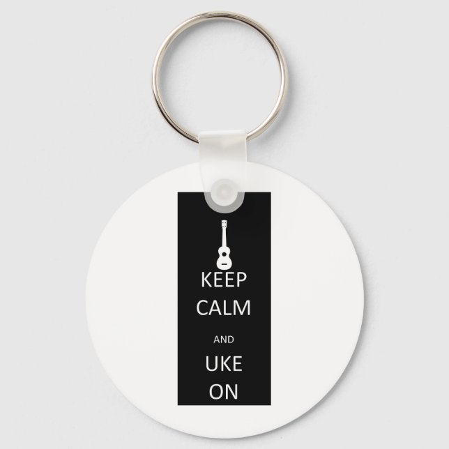 Keep Calm and Uke On Key Ring (Front)