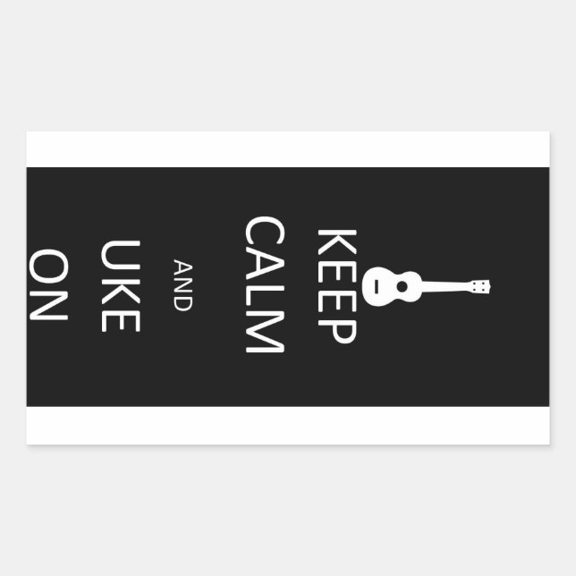 Keep Calm and Uke On Rectangular Sticker (Front)