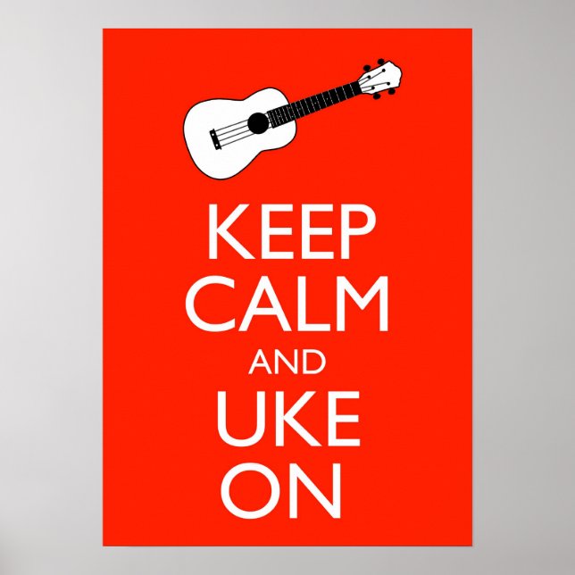 Keep Calm And Uke On Ukulele Poster Print (Front)