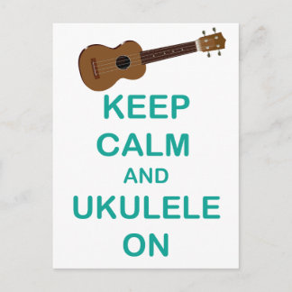Keep Calm and Ukulele On unique Hawaii fun print Postcard