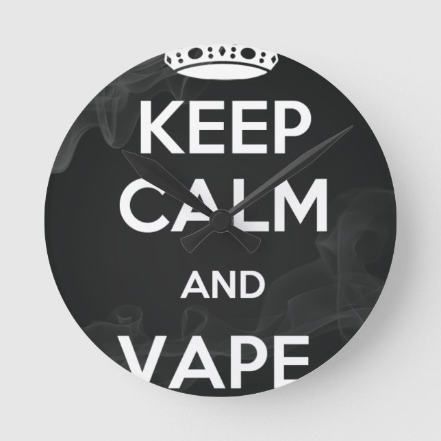 Keep Calm and Vape On Round Clock (Front)