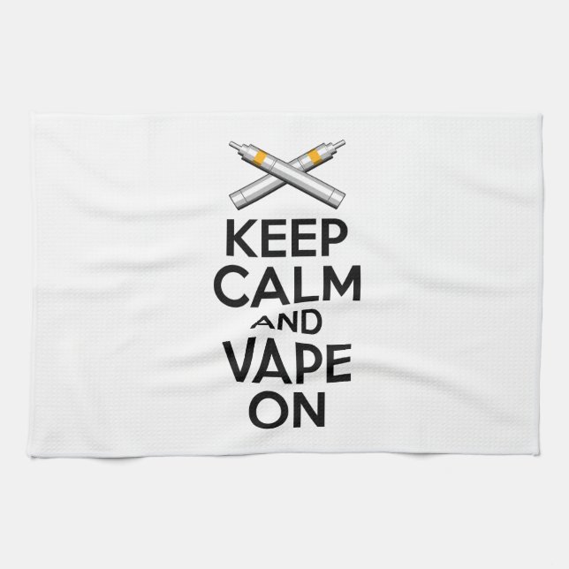 Keep Calm and Vape On Tea Towel (Horizontal)