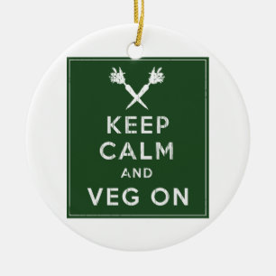 Keep Calm and Veg On Ceramic Tree Decoration
