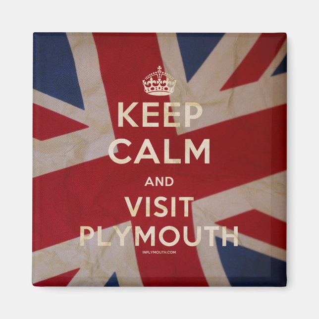 'Keep Calm and Visit Plymouth' Magnet (Front)