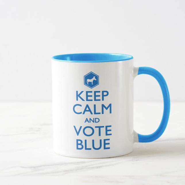 Keep Calm and Vote Blue Mug (Right)