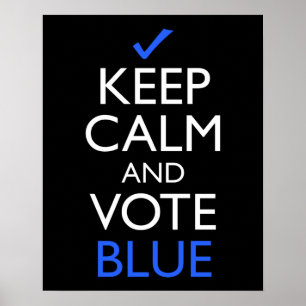 Keep Calm And Vote Blue Poster