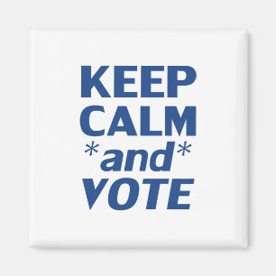 "keep calm and vote" blue, white - magnet