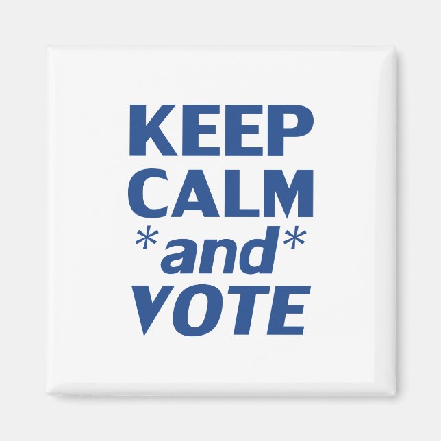 "keep calm and vote" blue, white - magnet (Front)