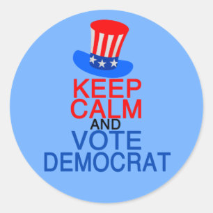 Keep Calm and Vote Democrat Classic Round Sticker